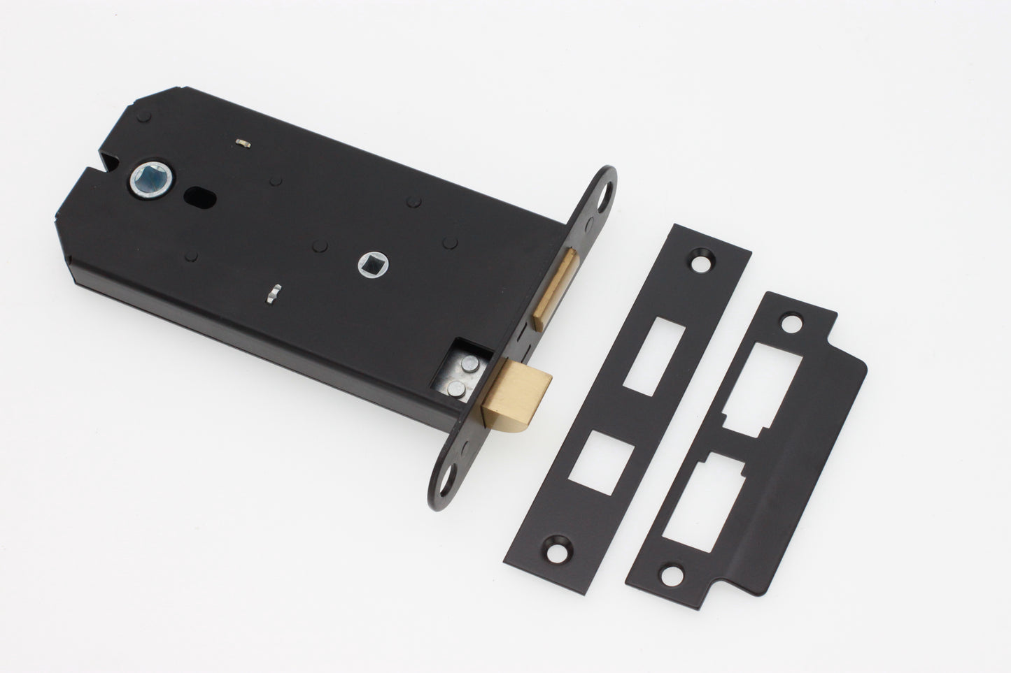 Serrure de salle de bain horizontale à 3 leviers 6" - Noir mat