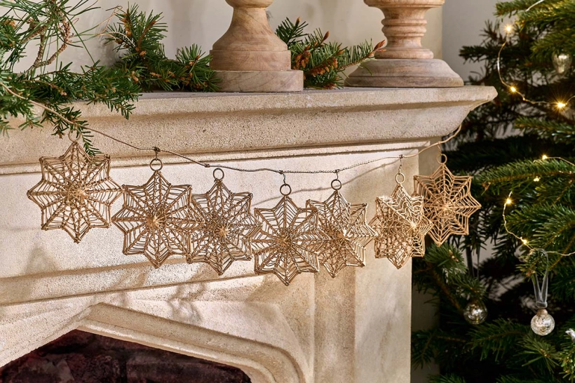Christmas Wire Star Garland Home Decor
