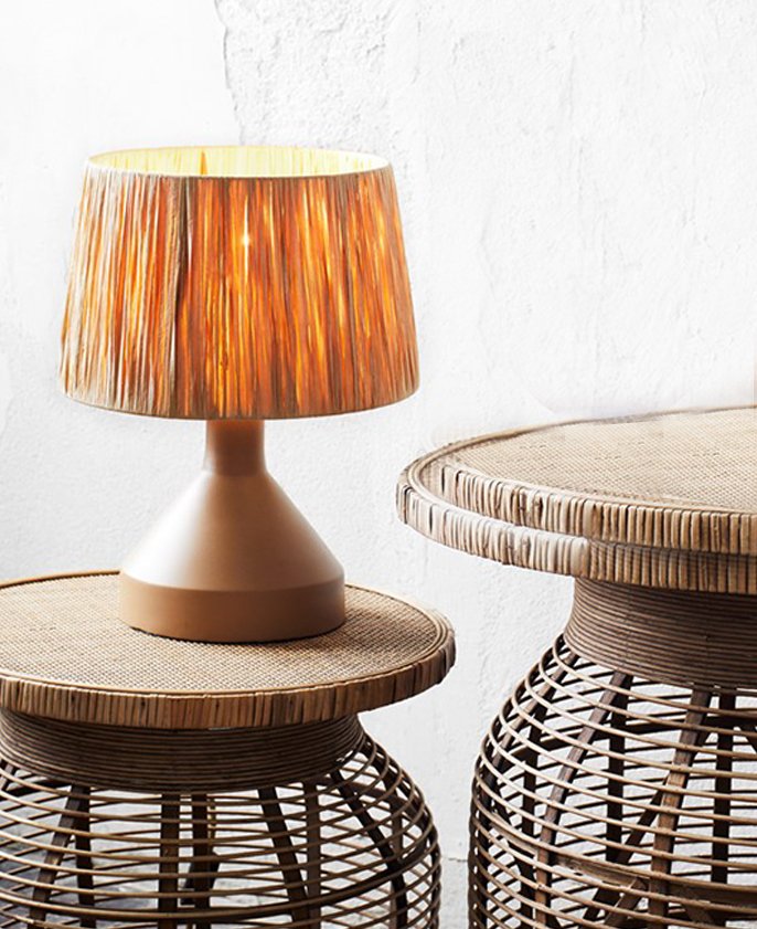 BEIGE IRON TABLE LAMP Home Decor