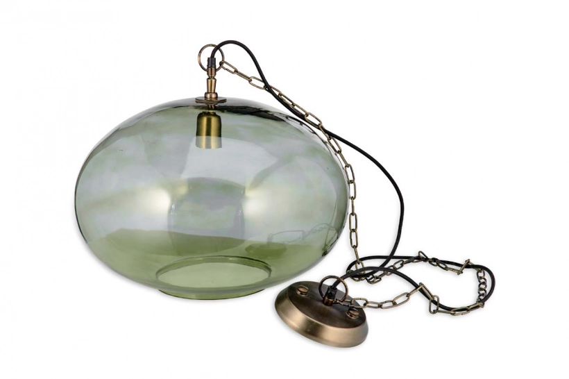 Otoro Glass Pendant - Green Smoke - Round