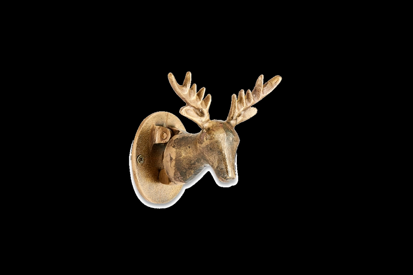Heurtoir de porte cerf - Laiton antique