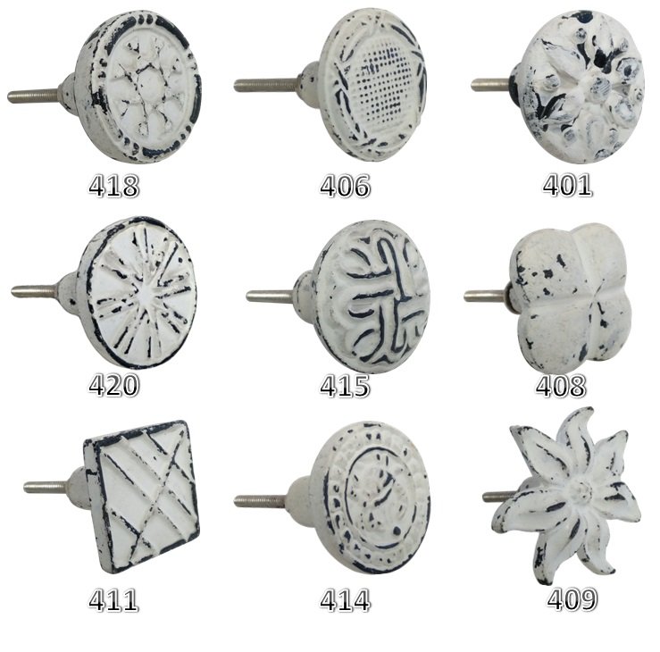 Chic Design White Cast Iron Cabinet Pulls