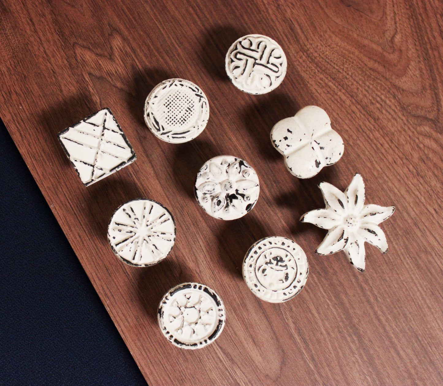 White Cast Iron Cupboard knobs Home Decor