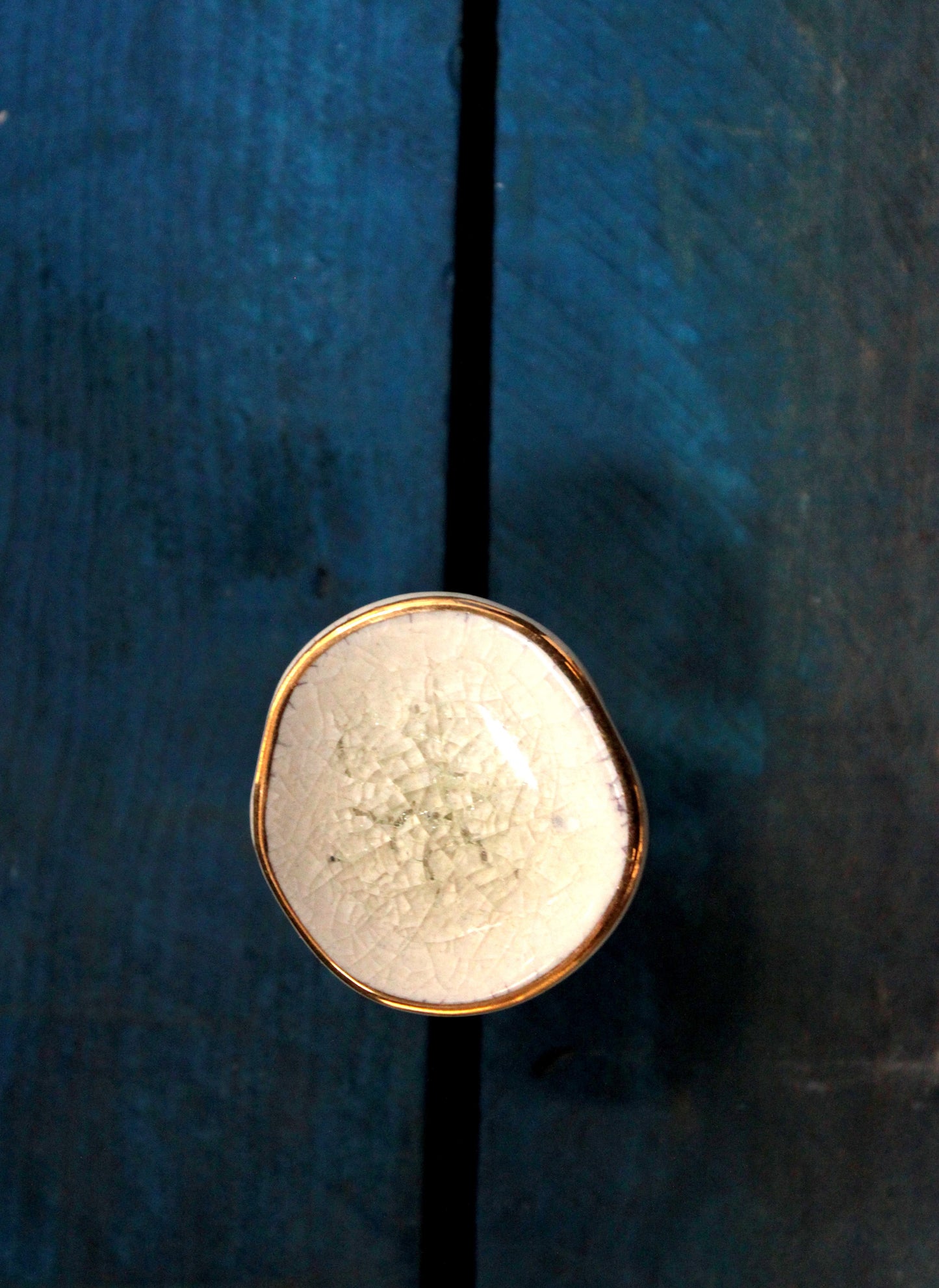 BOUTONS DE PLACARD EN CÉRAMIQUE IVOIRE EN VERRE CRAQUELÉ