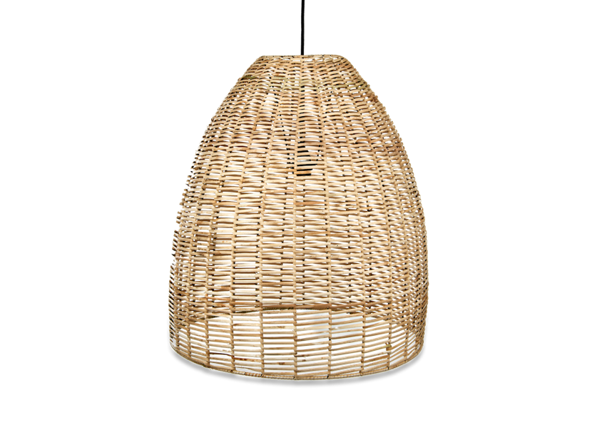 NOKO WICKER CONICAL PENDANT - NATURAL