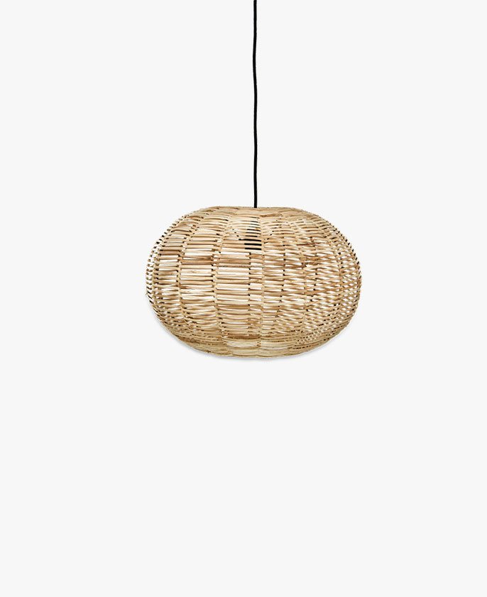 NOKO WICKER ROUND PENDANT - NATURAL