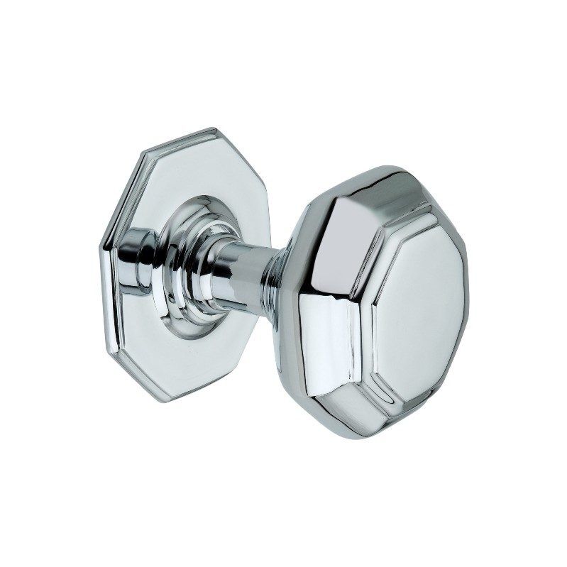 Polished Chrome Octagonal Centre Door Knob Home Decor