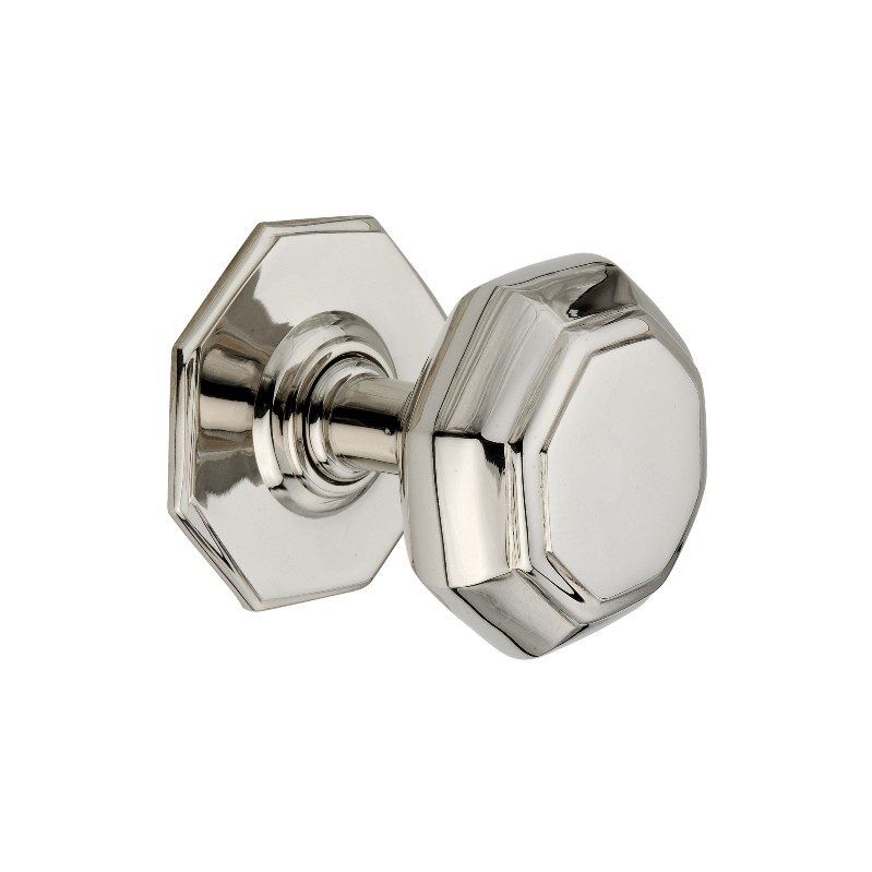 Polished Nickel Octagonal Centre Door Knob Home Decor