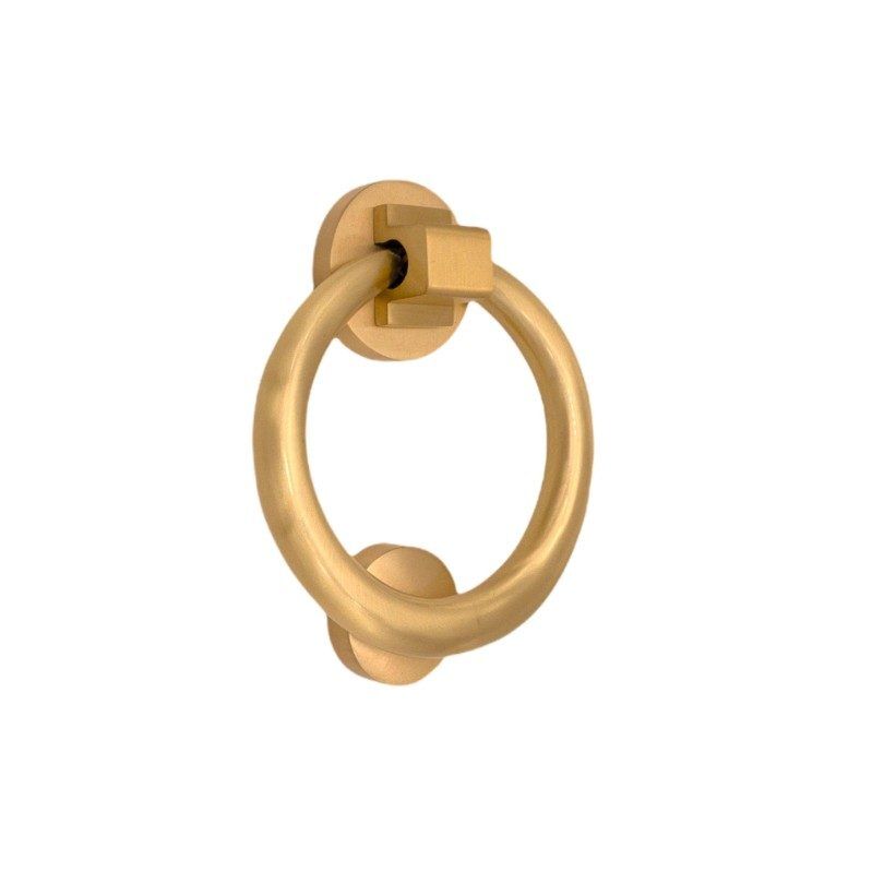 Ring Door Knocker Satin Brass Home Decor