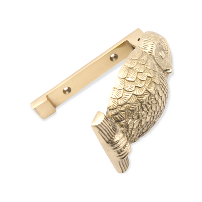 Owl Door Knocker Polished Brass