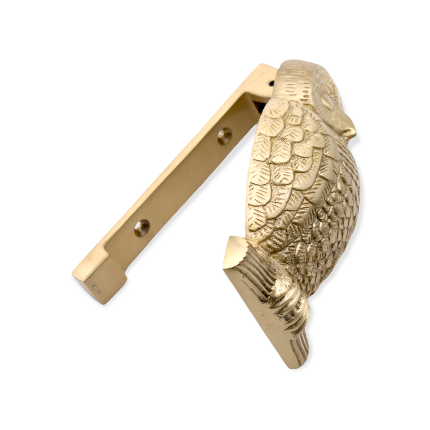 Heurtoir de porte hibou en laiton satiné