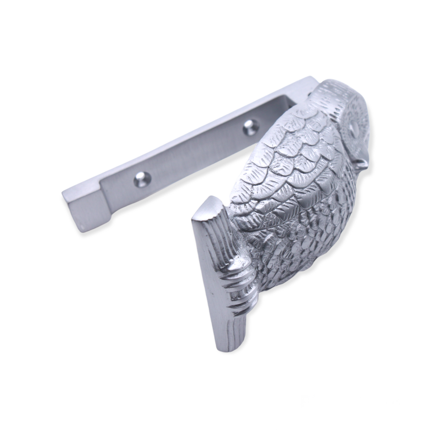 Heurtoir de porte hibou chrome satiné