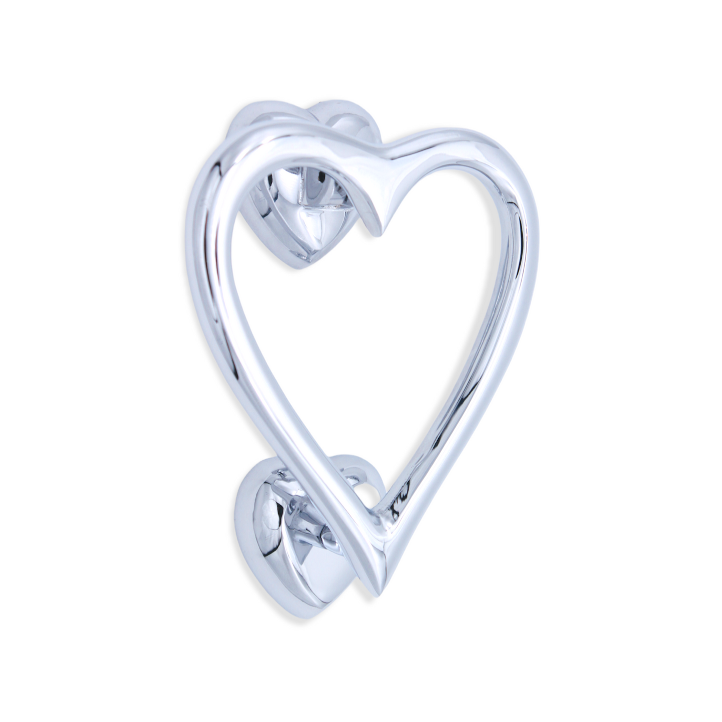 Polished Chrome Heart Door Knocker Home Decor