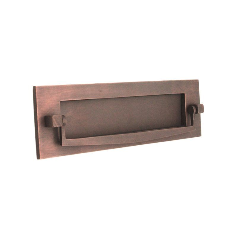Plaque postale victorienne heurtoir 250 mm bronze vieilli