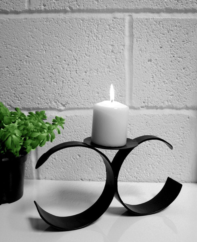 Kabu Candle Holder - Black Iron
