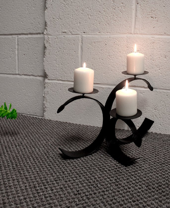 Abina-Kerzenleuchter – Schwarzes Eisen – Infinity Decor