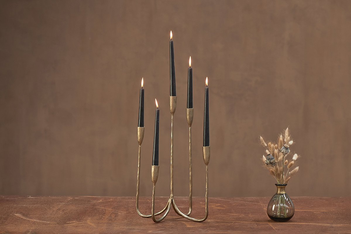 Antique Brass Cluster Candelabra Home Decor