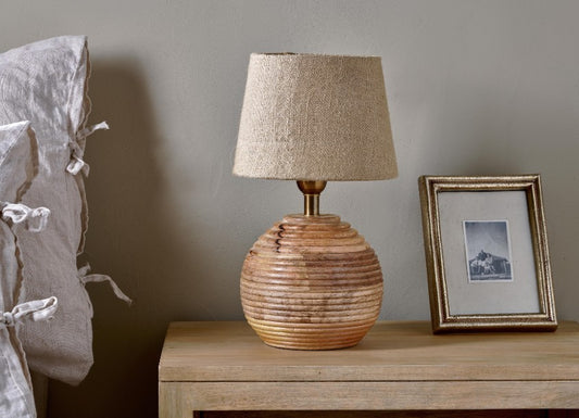 Drisana Mango Wood Bedside Table Lamp