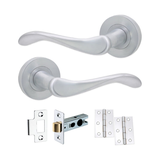 Rosalie Lever on Rose Satin Chrome Latch Pack