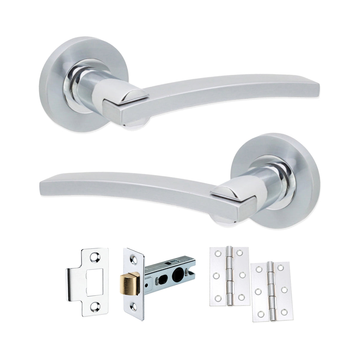 Dual Tone Lever on Rose Latch Pack Home Decor 
