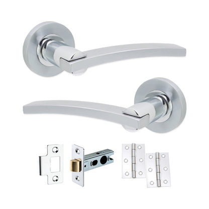 Dual Tone Lever on Rose Latch Pack Home Decor 