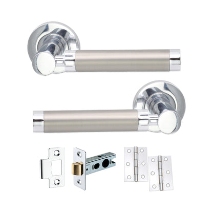 Dual Tone Lever Door Handle Latch Pack Home Decor
