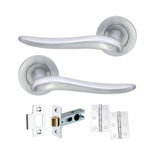 Senza Lever on Rose Satin Chrome Latch Pack