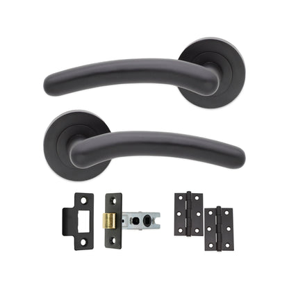 Matt Black Lever on Rose Latch Pack Home Decor 