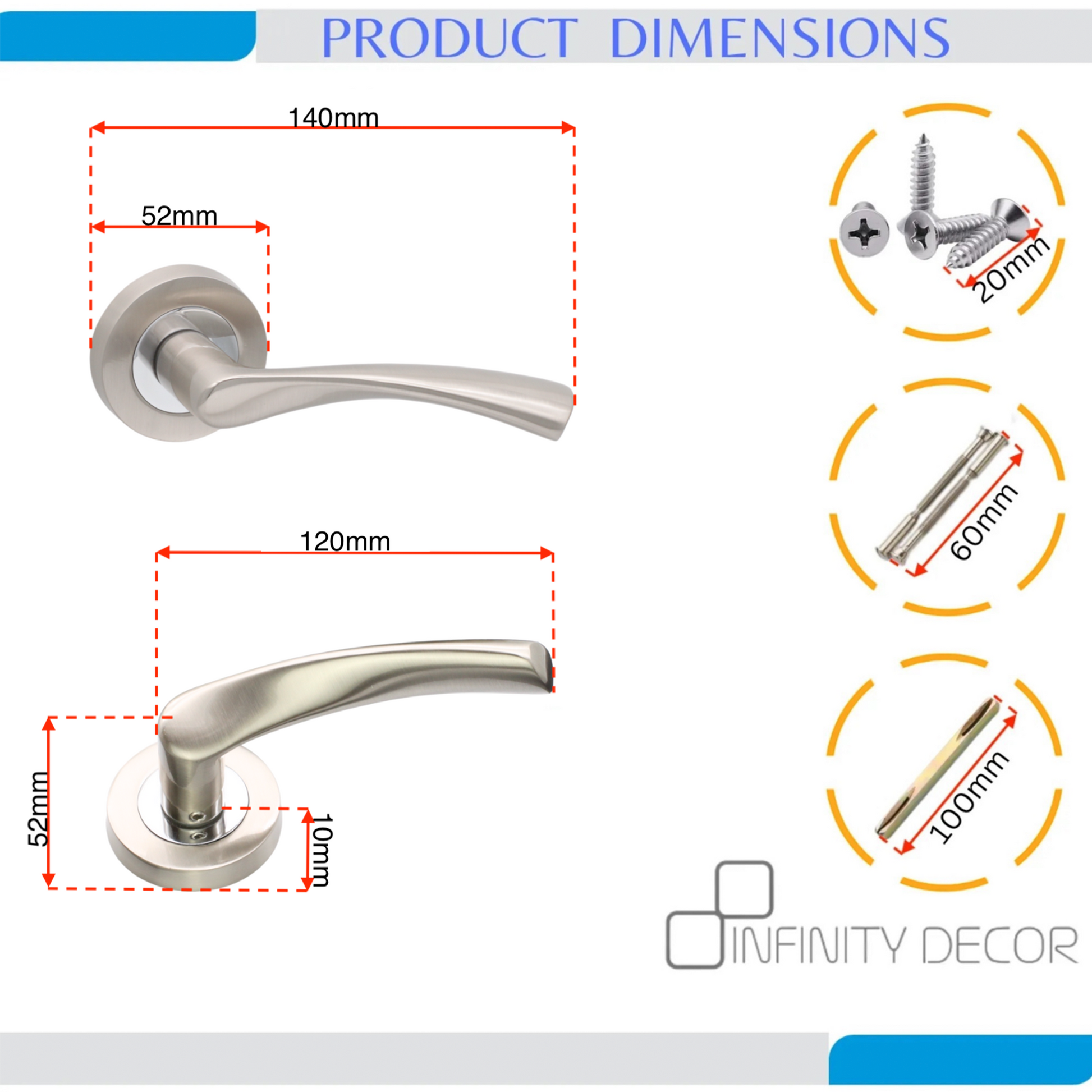 Dual Tone Lever Door Handle Home Decor