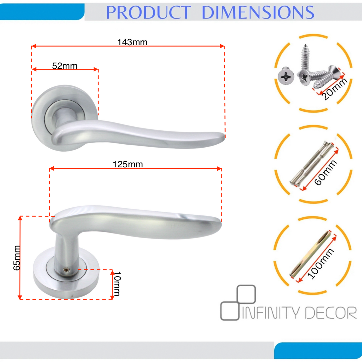 Senza Lever on Rose Satin Chrome Latch Pack