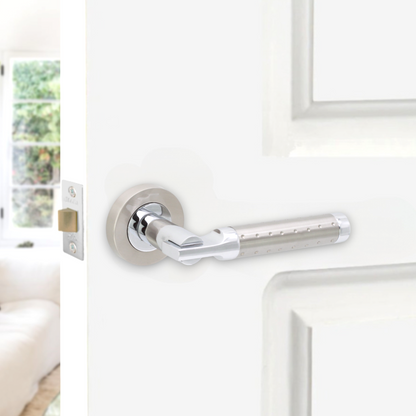 Dual Tone Lever on Rose Door Handle Home Decor  