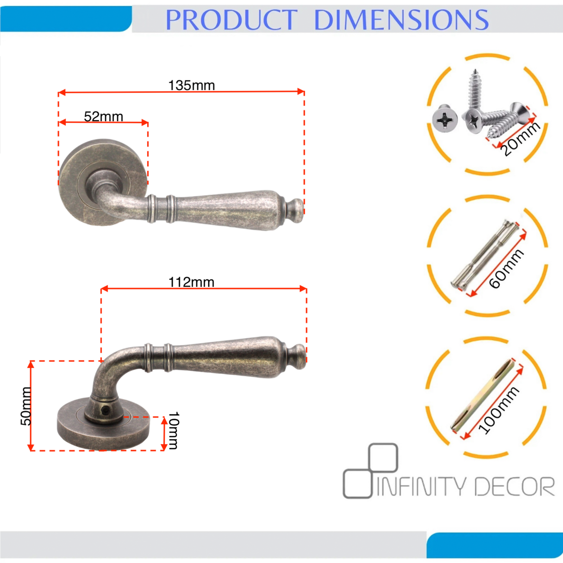 Lever on Rose Door Handle Home Decor