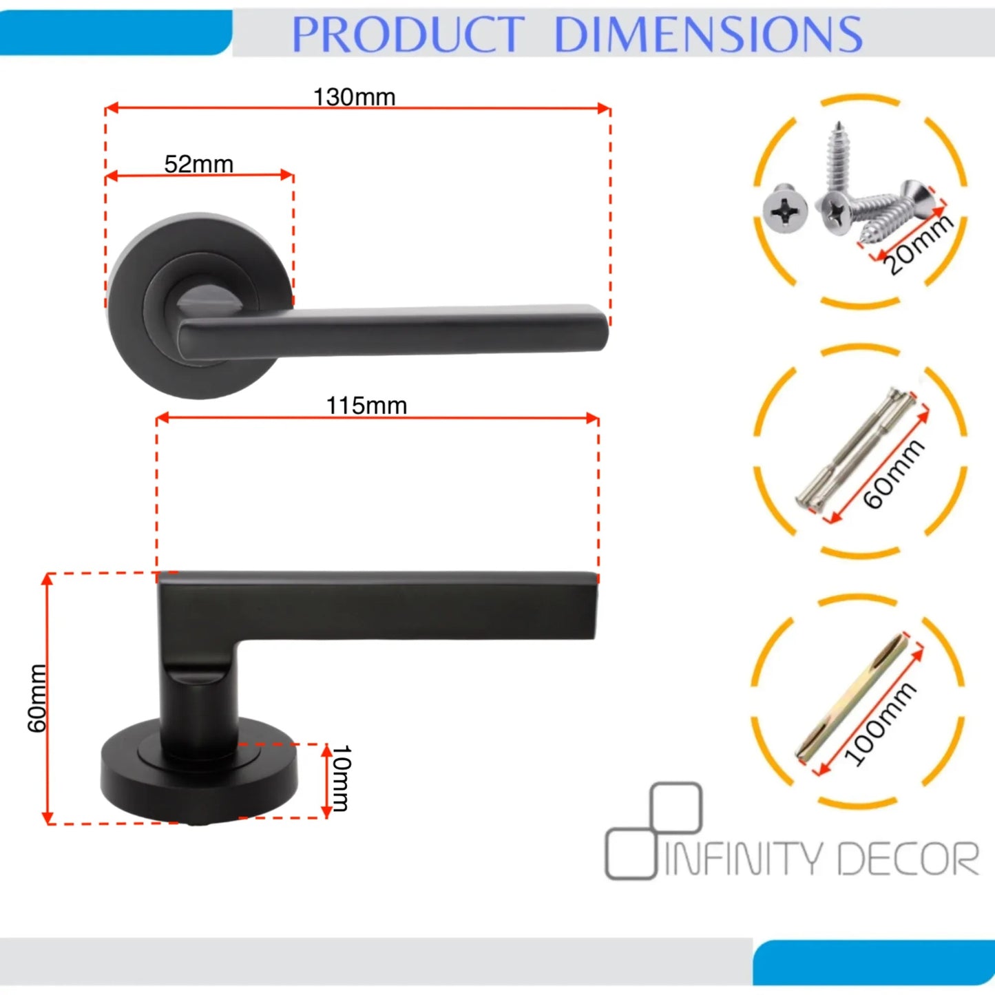 Lever on Rose Door Handle Home Decor