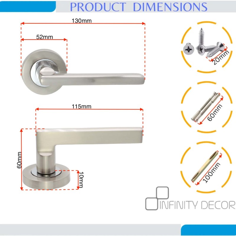 Drox Lever Door Handle Dual Tone