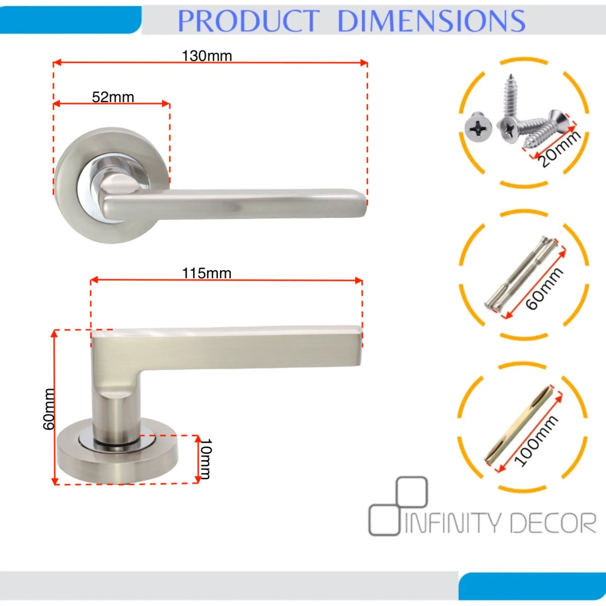 Lever on Rose Door Handle Home Decor
