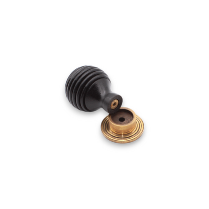 Ebonised Preston Small Cupboard Knob Aged Brass