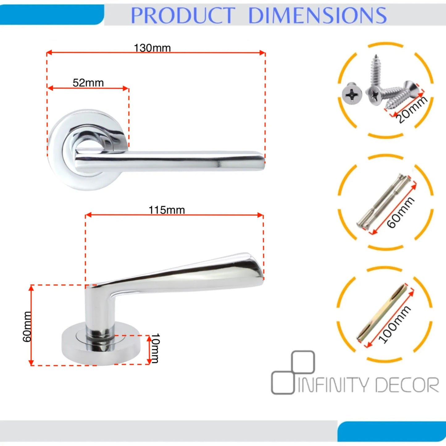 Lever on Rose Door Handle Home Decor