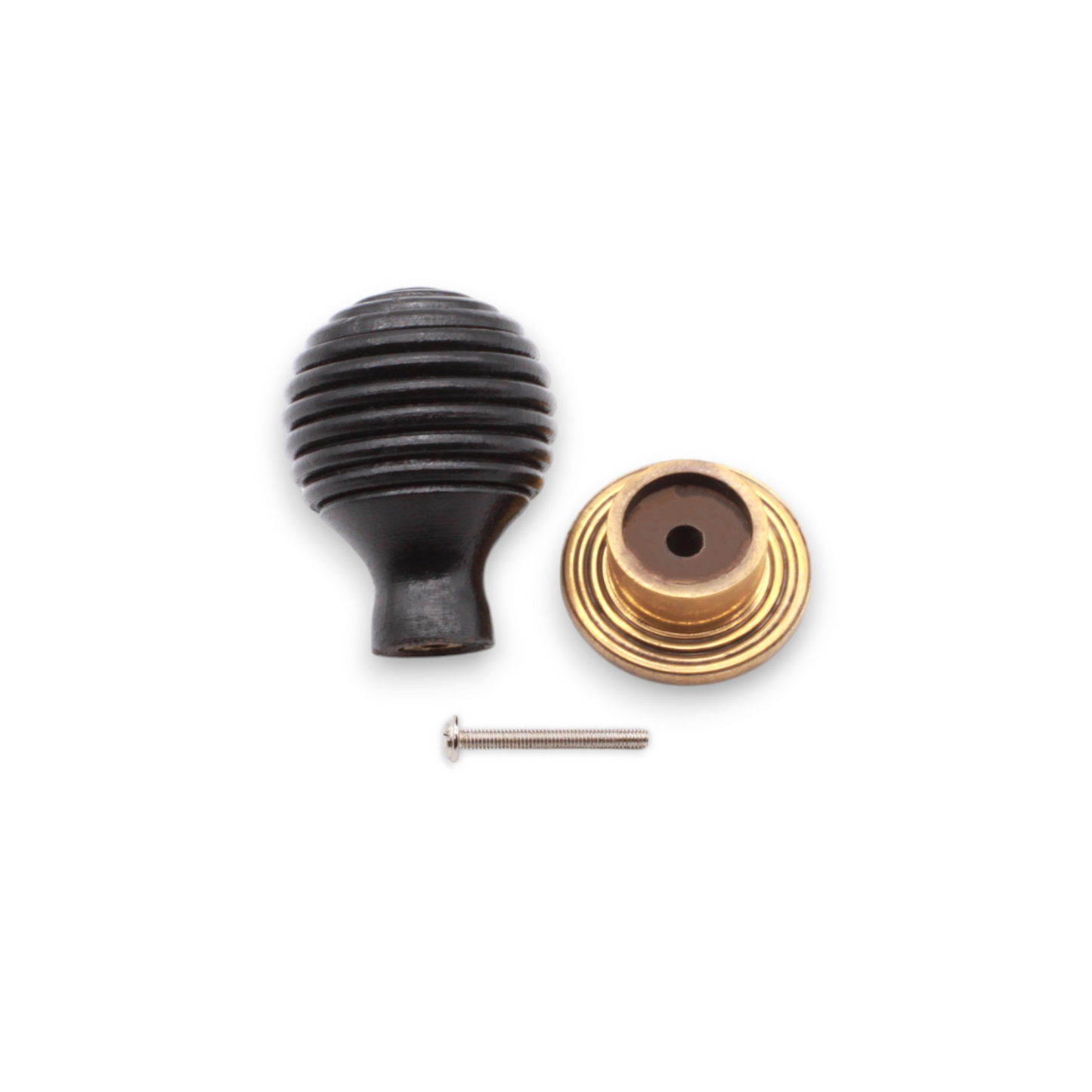 Ebonised Preston Small Cupboard Knob Aged Brass