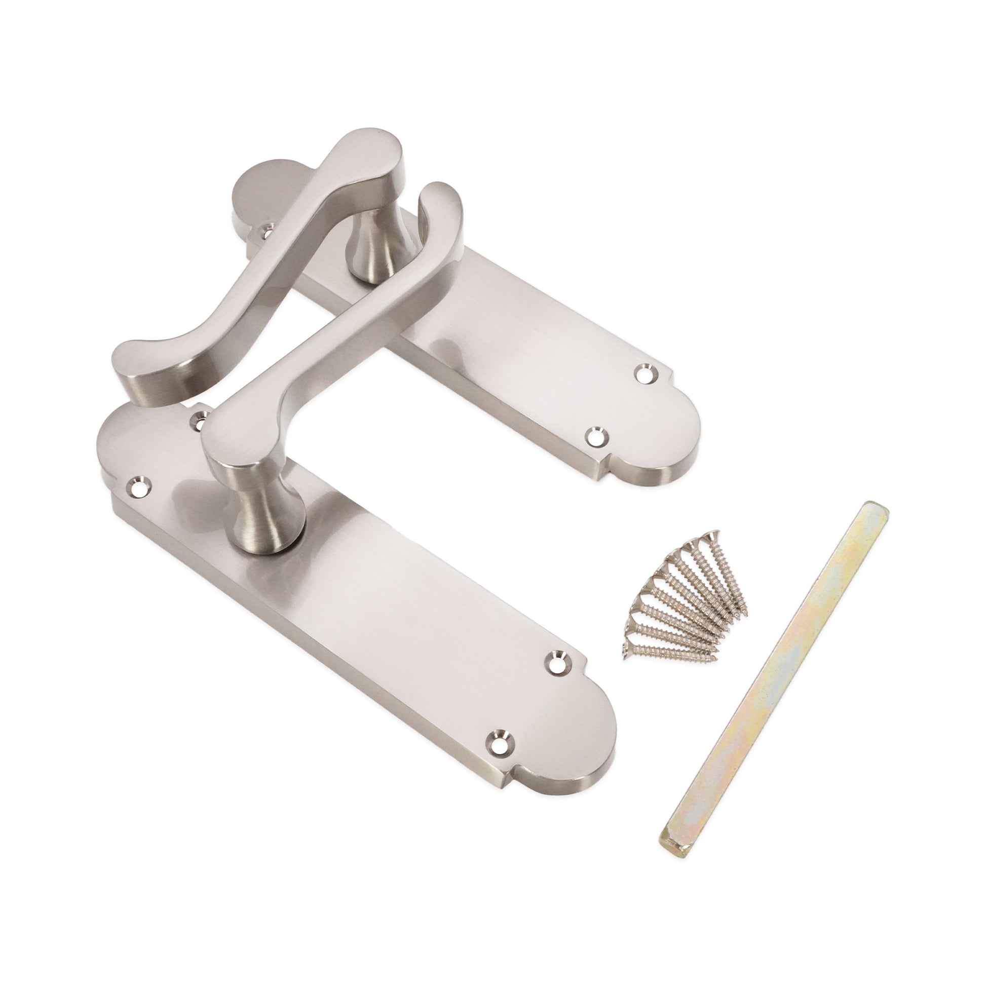 Satin Nickel Lever on Backplate Home Decor 