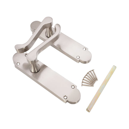 Satin Nickel Lever on Backplate Home Decor 