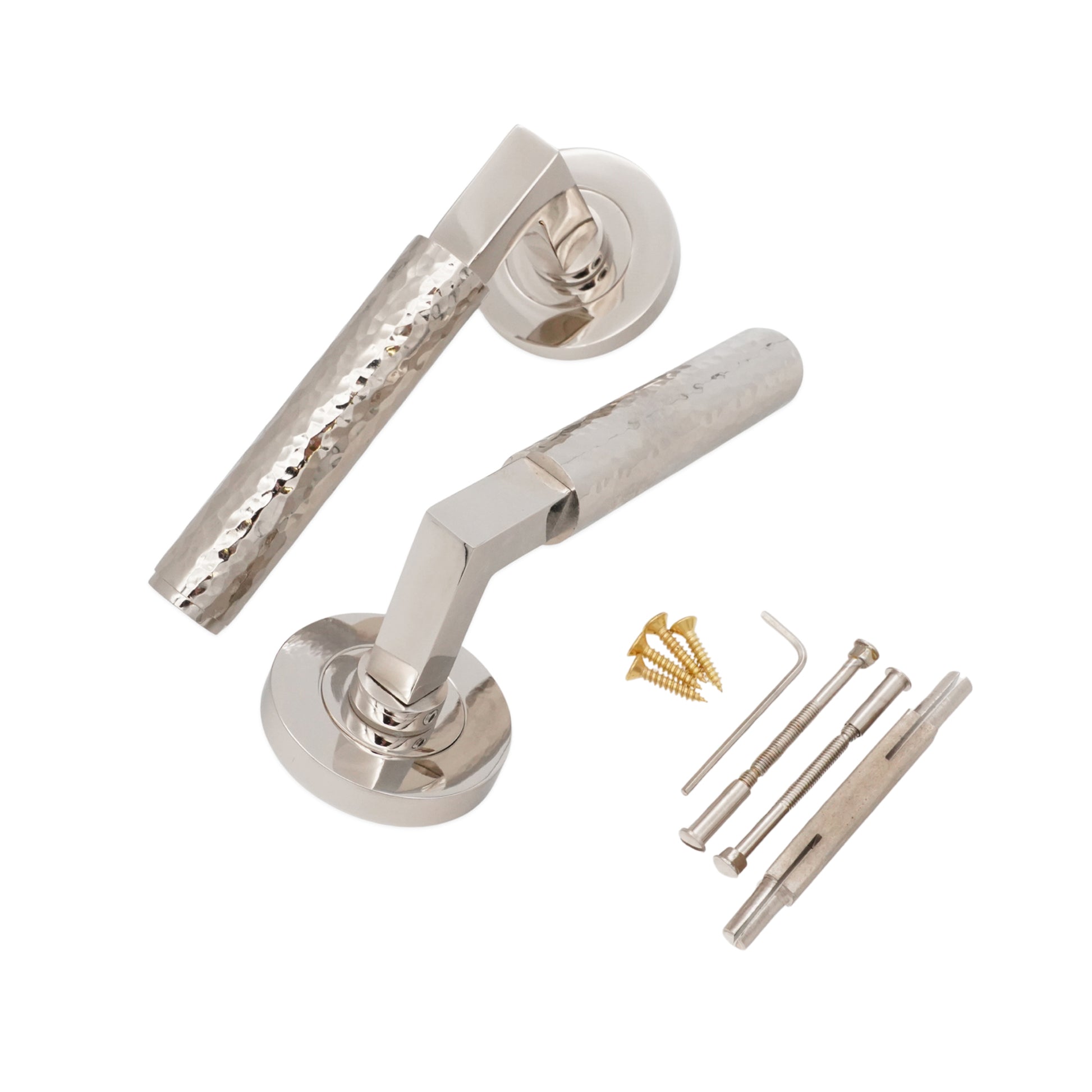 Polished Nickel Lever on Rose Door Handle Home Decor 