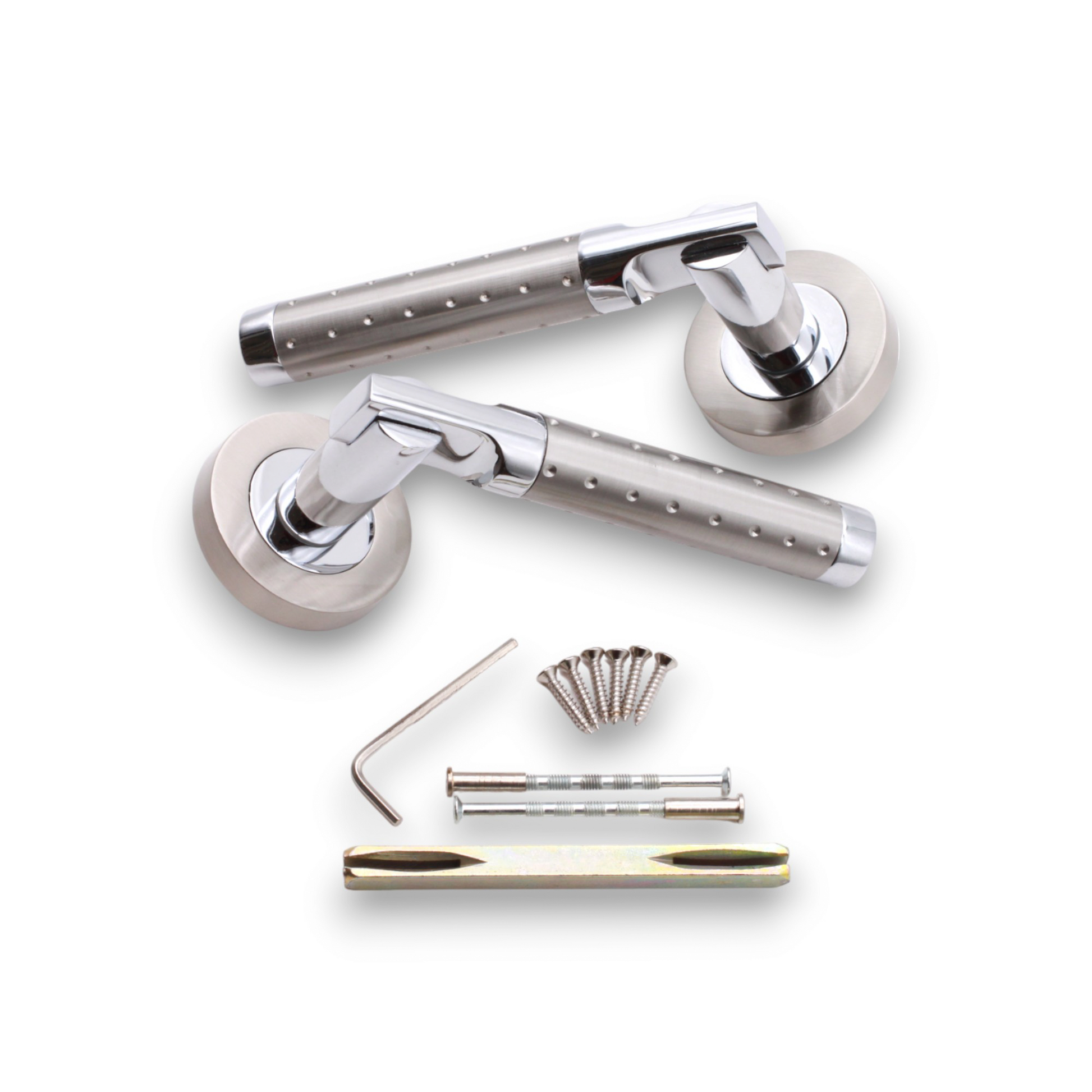 Dual Tone Lever on Rose Door Handle Home Decor  