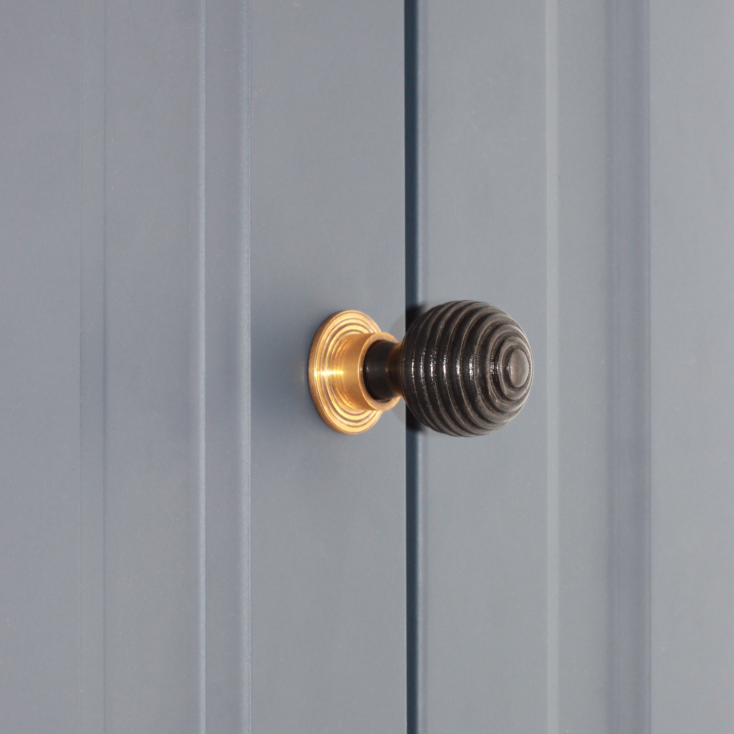 Ebonised Preston Small Cupboard Knob Aged Brass