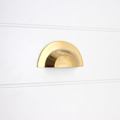 Slim Cup Handle Large Polished Brass Unlacquered