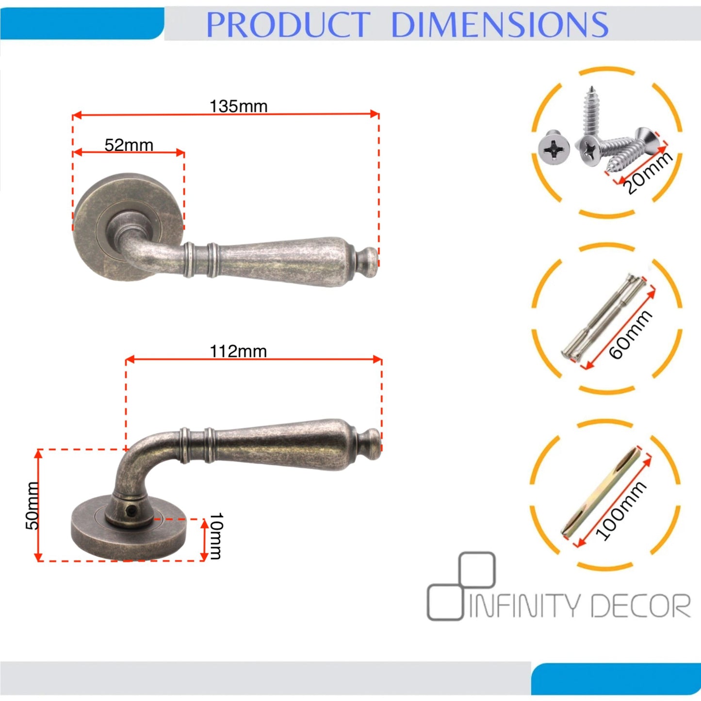 Lever on Rose Door Handle Home Decor