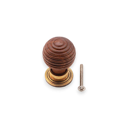 Rosewood Preston Small Cupboard Knob Aged Brass