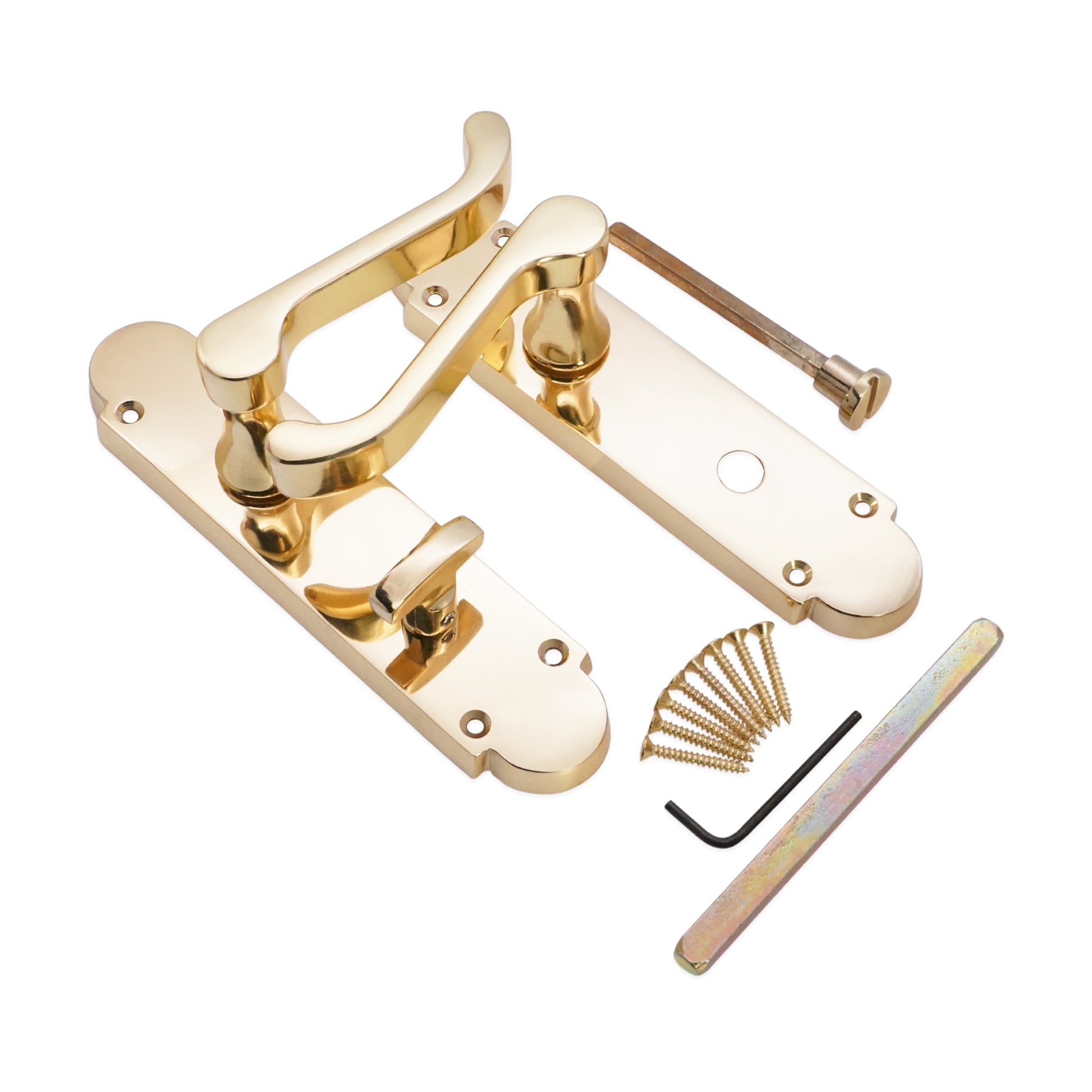 Polished Brass Lever on Backplate Bathroom Home Decor  