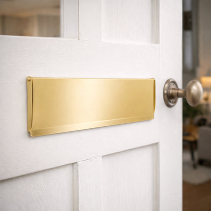 Tidy Flap Letter Plate Cover Polished Brass Home Decor