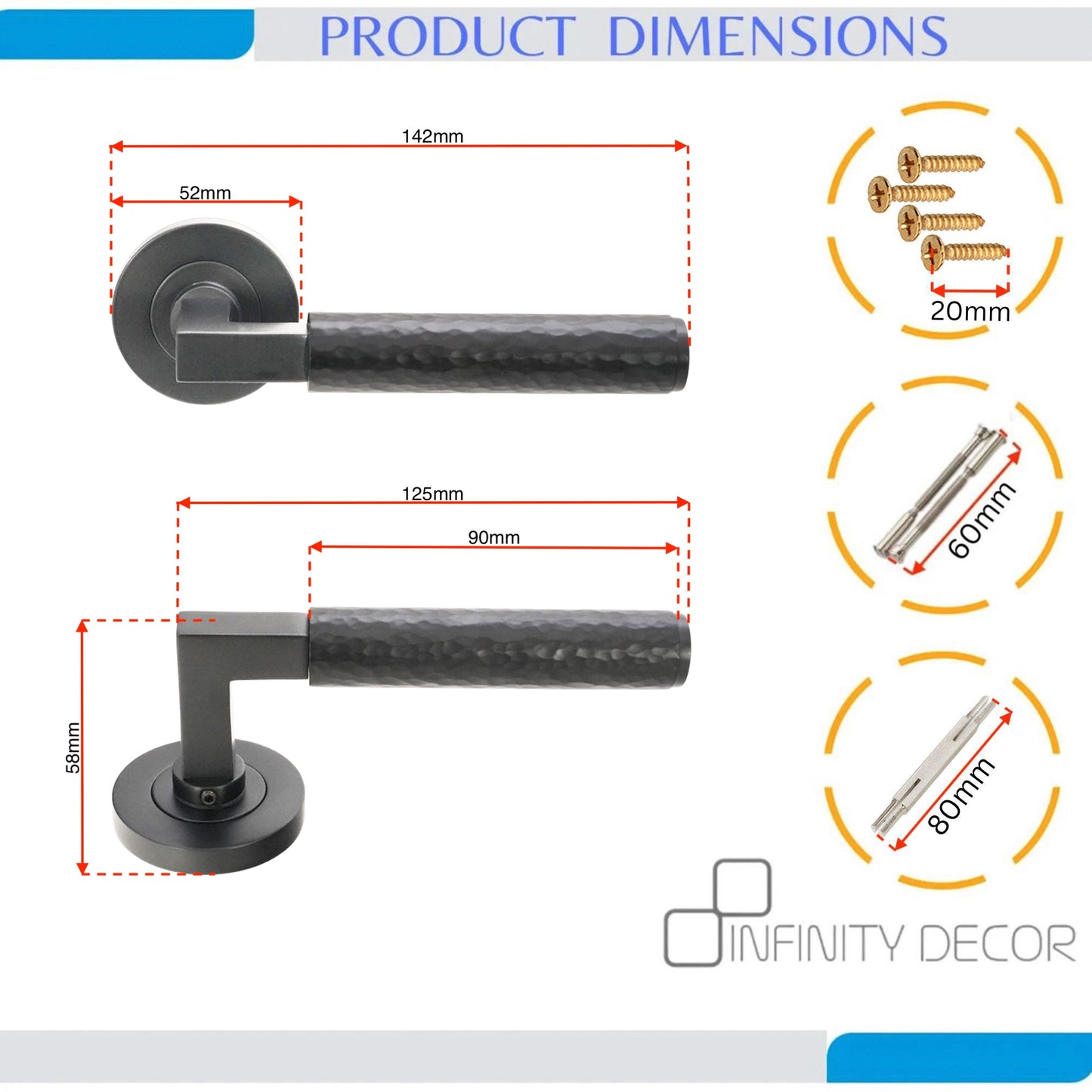 Matt Black Lever on Rose Door Handle Home Decor 