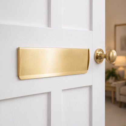 Tidy Flap Letter Plate Cover Polished Brass Home Decor